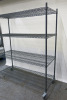 4 x Shelf Mobile Plastic Coated Wire Rack, Size H178 x W180 x D60cm. - 2