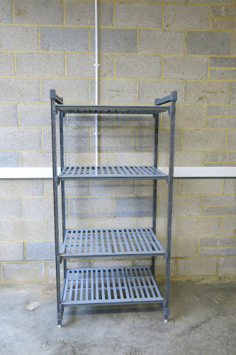 Cambro Plastic Boltless 4 Shelf Rack, Size H184 x W90 x D60cm.