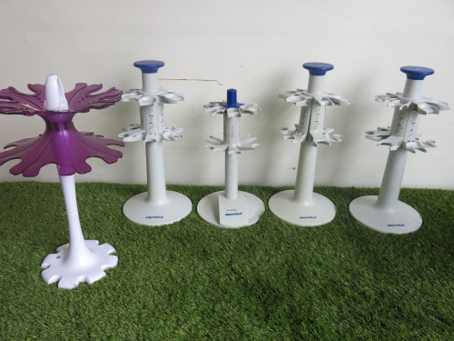 4 x Eppendorf Pipette Stands, plus 1 other Pipette Stand.