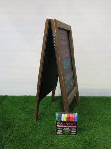 Double Sided A Frame Pavement Sign Chalk Board with Pack of Chalk Brights.