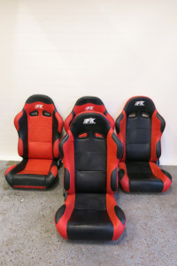 4 x FK Powered by Perfection Bucket Sports Seats in Red & Black.