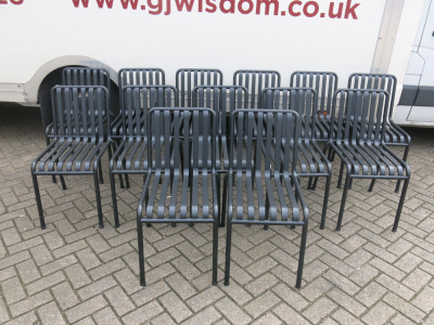 13 x Hay Style Palissade Metal Chair in Powder Coated Black.