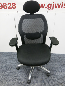 Ergonomic Mesh High Back Executive Office Swivel Chair with Head Rest & Chrome Base.