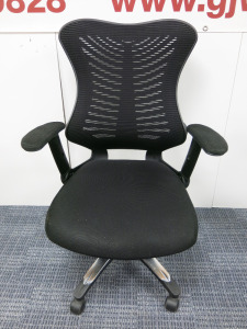 Black Mesh Back & Hopsack Swivel Adjustable Office Chair.