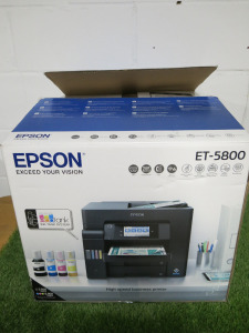 Epson ET-5800 Colour Printer in Original Box with Leads & Software Disc.