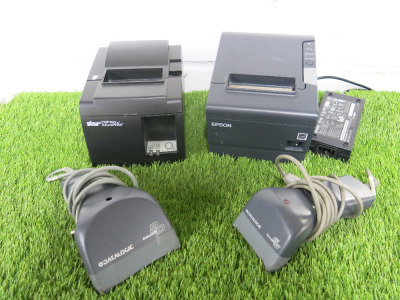 2 x Thermal Till Printers & 2 x Barcode Scanners to Include: Star TSP100, Epson PS-180, Datalogic Touch 65 x Datalogic Touch 90.