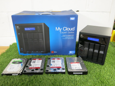 Westyern Digital MyCloud Expert Series 4 Bay Pre-Configured NAS, Model WDBWZE0080KBK-EESN with 1 x 6TB & 3 x 4TB Hard Drives. Comes in Original Box with Power Supply.