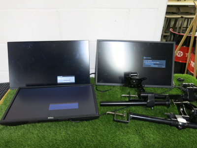 3 x Dell PC Monitors, Model P2217H, U2515HC, SE2422H. Comes with Dual Monitor Arms & Power Supplies.