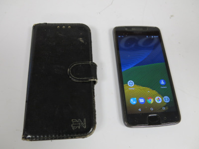 Moto G5, 16GB Mobile Phone with Case.