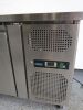 Adexa 3 Door Undercounter Mobile Stainless Steel Preparation Fridge. Model GN3100TN. Size H84 x W179 x D70cm. - 2