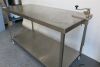 Stainless Steel Prep Table on Castors with Shelf Under with Can Opener, Size H90 x W150 x D70cm. - 2