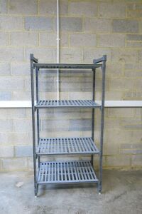 Cambro Plastic Boltless 4 Shelf Rack, Size H184 x W90 x D60cm.