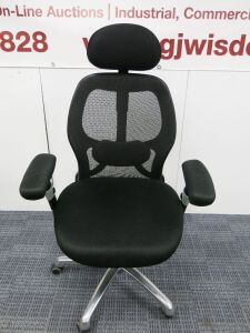 Ergonomic Mesh High Back Executive Office Swivel Chair with Head Rest & Chrome Base.