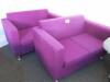 2 x Triumph Furniture Purple Fabric Sofa's with Brushed Metal Feet. (Condition As Pictured/Viewed)