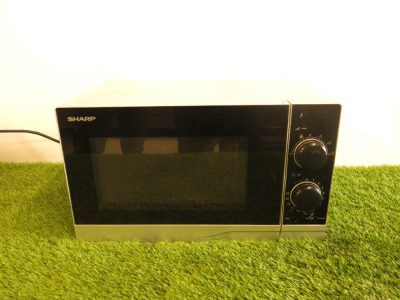 Sharp 700w Microwave Oven with Manual Control in Silver. Model YC-PS201AU-S.