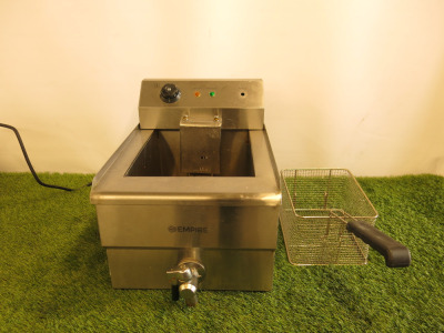 Empire Stainless Steel Deep Fat Fryer with Drain Tap. Model EMP-ESF-19-DT.