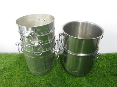 6 x Assorted Stainless Steel Champagne Ice Buckets.