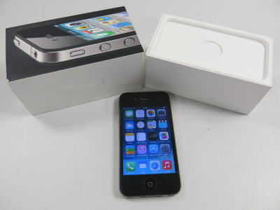 iPhone 4, 16GB Model A1332 in Black. Comes in Original Box.