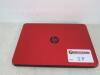 HP Notebook Laptop 14". Model 14-am077na. Running Window 10 Home. Intel Celeron CPU @ 1.6 HGz. 4GB RAM. 900 GB HDD. Requires Power Supply. - 2