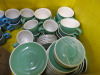 102 x Pieces of Acme & Co Coffee Cups & Saucers to Include: 11 x Green Cappuccino Cups, 27 x Green Cappuccino Saucers, 9 x Green Espresso Cups, 20 x Green Espresso Saucers, 17 x Blue Cappuccino Cups & 18 x Blue Espresso Cups. - 6