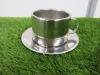 3 x Casalinghi Stainless Steel Assorted Size Coffee Cups & Saucers & 2 x Bowls with 1 x Lid. - 4