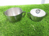 3 x Casalinghi Stainless Steel Assorted Size Coffee Cups & Saucers & 2 x Bowls with 1 x Lid. - 7