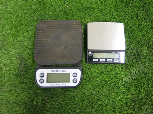 2 x Rhino Coffee Scale. Capacity 2 & 3kg.