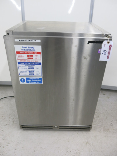 Precision Stainless Steel Single Door Freezer, Model GFS600,S/N 163351. Size H80 x W60 x D50cm.