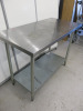 Nisbets Stainless Steel Prep Table with Shelf Under. Size H90 x W120 x D60cm. - 2