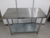 Nisbets Stainless Steel Prep Table with Shelf Under. Size H90 x W120 x D60cm. - 3
