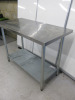 Nisbets Stainless Steel Prep Table with Shelf Under. Size H90 x W120 x D60cm. - 4