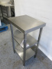 Stainless Steel Prep Table with 2 x Shelf Under. Size H90 x W40 x D50cm. - 3