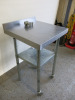 Stainless Steel Prep Table with Shelf Under on Castors. Size H98 x W60 x D60cm . Note: 1 x castor requires attention. - 6