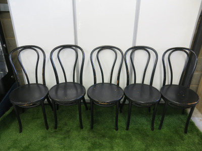 5 x Fameg Black Bentwood Bistro Chair.