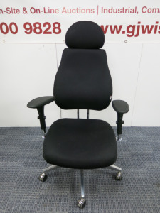 Dynamic Ergonomic High Back Executive Office Swivel Chair with Head Rest & Chrome Base.