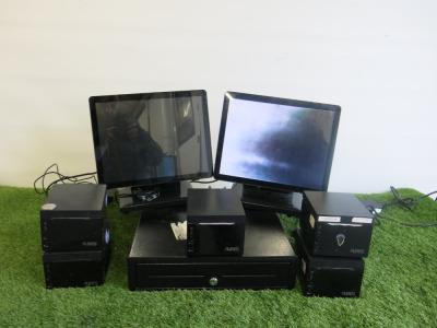 Partner Retail Epos System to Include: 2 x 15" Partner Screens, Model SP550, 5 x Aures Thermal Printers, Model ODP 333, 1 x Metal Cash Drawer & Assortment of Power Supplies. NOTE: 2 x Partner Screens unable to power up A/f (Spares or repair). NOTE: Buyers