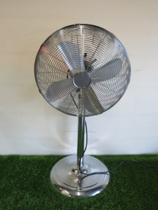 Challenge Floor Standing Metal Pedestal Fan, Model FD-40M on Chrome Base. NOTE: Requires Nut to Fan.