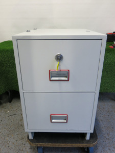 Phoenix 2242 Upright 2 Draw Fire Rated Safe. Size H81 x W53 x D68cm. Comes with Set of Keys.