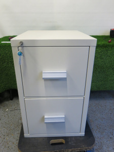 Upright 2 Draw Safe. Size H74 x W47 x D58cm. Comes with Set of Keys.