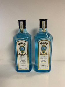 2 x Bottles of Bombay Sapphire London Dry Gin, 70cl.