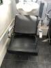 Hair Salon Back Wash Chair with Adjustable Seat, Ceramic Sink and Flexible Spray Unit. Chrome Framed with Black PVC Wipe Clean Seat & Back. - 2