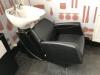 SEC Hair Salon Back Wash Chair with Adjustable Seat, Ceramic Sink and Flexible Spray Unit. Black PVC Wipe Clean Seat & Back. - 2
