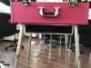 Portable Make Up Professionals Suitcase with Fitted Mirror in Pink, Lights & Fold Out Compartments and Detachable Legs, Pull Out Handle and Wheels. - 4