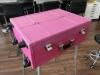 Portable Make Up Professionals Suitcase with Fitted Mirror in Pink, Lights & Fold Out Compartments and Detachable Legs, Pull Out Handle and Wheels. - 4
