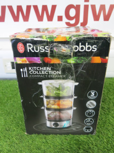 Boxed Russell Hobbs Kitchen Collection Compact Steamer, Model 14453.