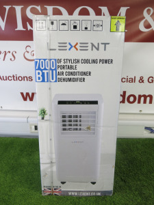 Boxed/New Lexent 7000BTU Portable Air Conditioner/Dehumidifier, Model LC7W/LC7B.