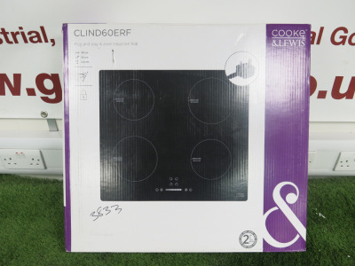 Boxed/New Cook & Lewis Plug & Play 4 Zone Induction Hob, Model CLIND60ERF, Size 60cm.