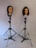 Lot Consisting of Hair Stylist Model Heads with Tripods to Include; 97 x Practice/Training Heads ( 7 x New in Bag, Approx 80 with Full/Most Hair) 30 x Tripod Stands & 14 x Other (2 x Busts, 7 x Red & 5 x Polystyrene). - 3