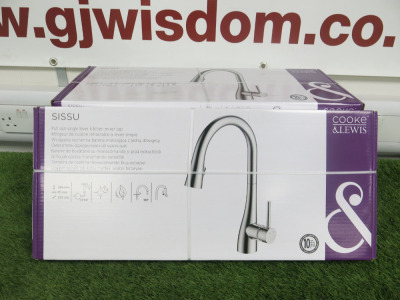 5 x Boxed/New Cooke & Lewis Pull Out Single Lever Kitchen Mixer Tap, Model Sissu.