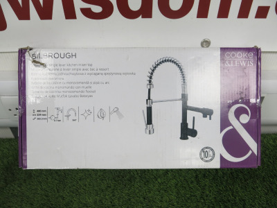 Boxed/New Spring Neck Single Lever Kitchen Mixer Tap, Model Bilbrough.